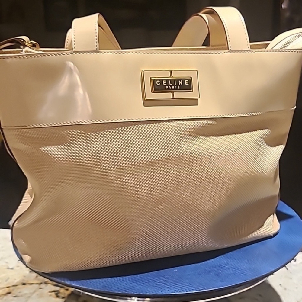 Céline shoulder bag Patent leather and canvas. #MC98/1.